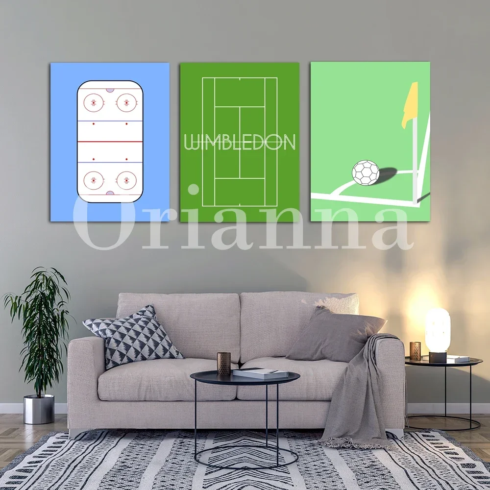 American Football Rugby Ice Hockey Grand Slam Tennis Athletics Running Sports Field Prints Canvas Home Wall Art Decor Painting