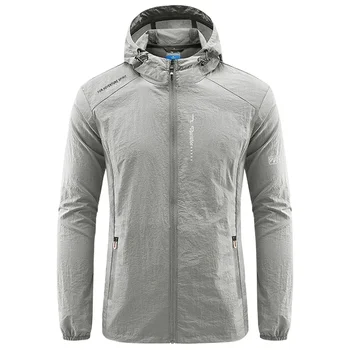 UPF50+ Summer Outdoor Quick Dry Sun-Protective Thin Jacket Men Hiking Fishing Cycling Hooded Gym Sport Ultra Light Windbreaker 2