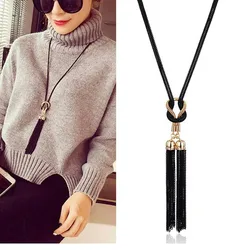 2025 New Arrival Female Pendant Necklace Tassel Long Winter Sweater Chain   Wholesale Sales