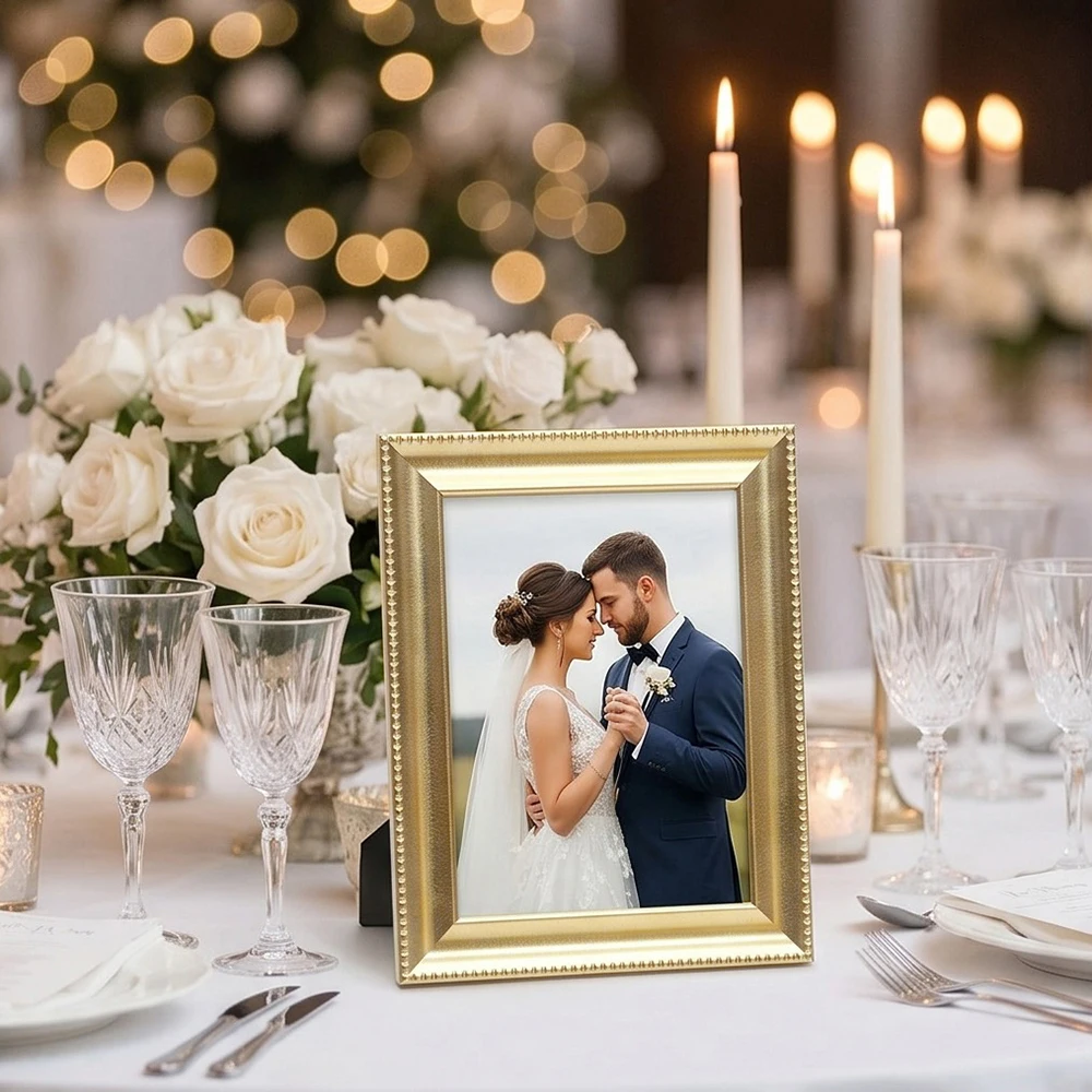 A4 Photo Frame Decorative for Living Room Gold Color Picture Frames Poster Display Holder for Wall Decoration 4x6,6x8,8x10 Inch