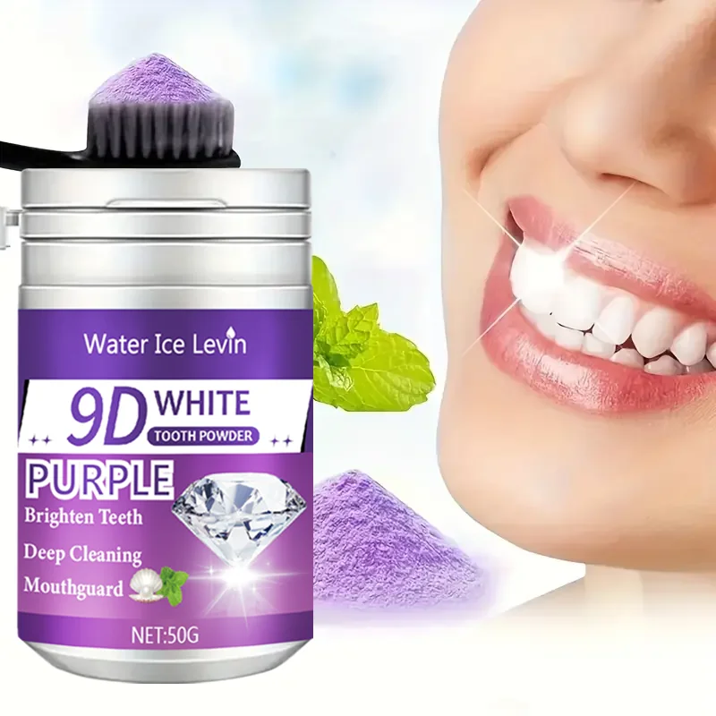 Teeth Whitening Mouth Guard - Pó Dental 9D Branco e Roxo.