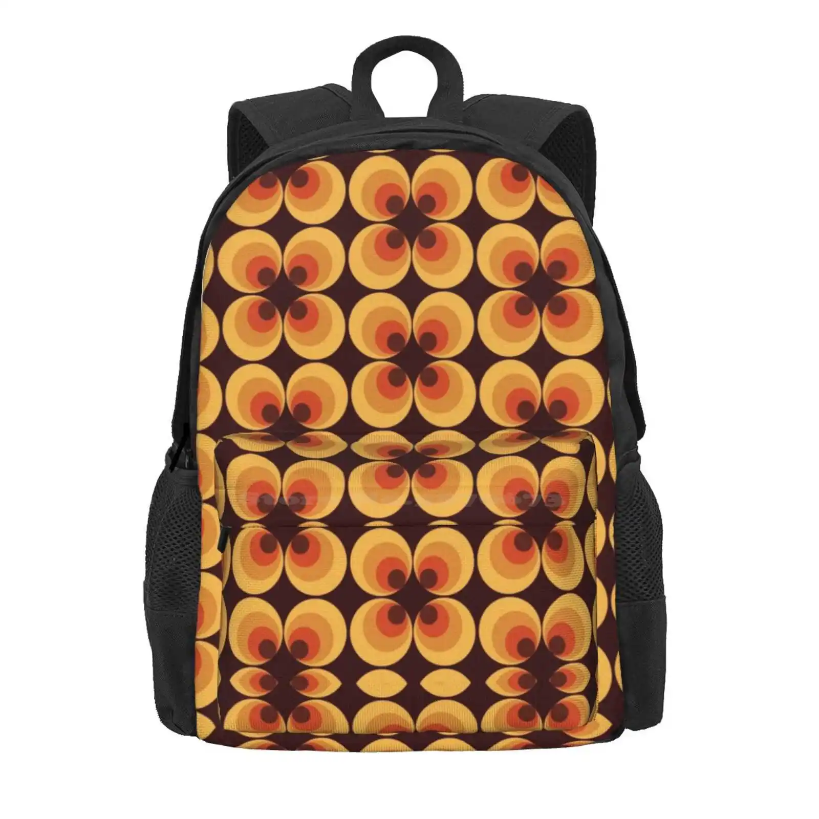 Retro Orange Hot Sale Schoolbag Backpack Fashion Bags Retro Vintage Kitsch Orange Cute Seventies 70S Fun Wallpaper Aesthetic