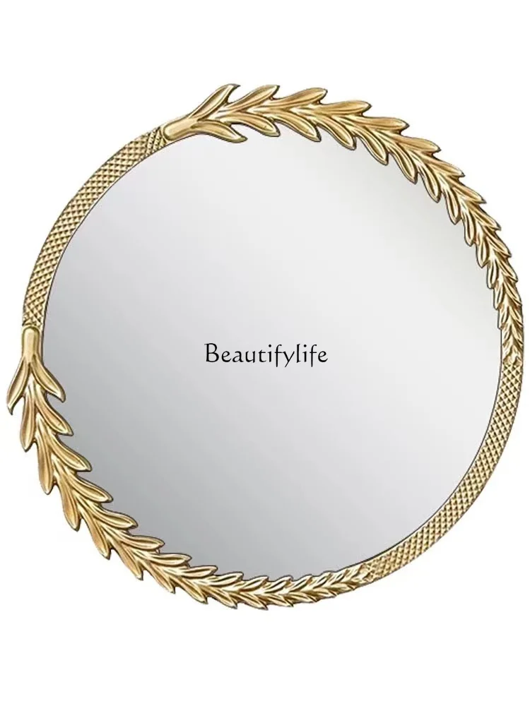 

Light Luxury Style Creative Round Decorative Mirror LED Smart Bathroom Mirror Wall Hanging