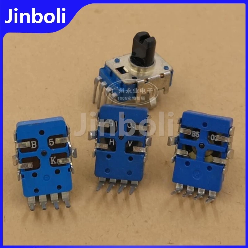 2PCS RK11 Type 4Pins Single Potentiometer B5K B10K B50K Audio Volume Potentiometer B502 B103 B503 Half Shaft Length 8MM