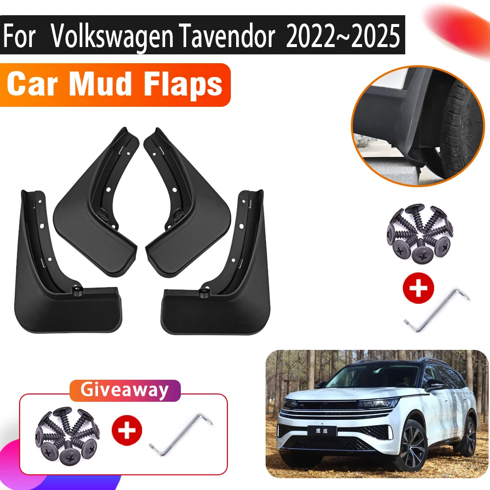 Car Mudguards For Volkswagen VW Tavendor 2022-2024 2025 Anti-splash Flap Splas Splash Guard Front Rear Fenders Cars Accessories