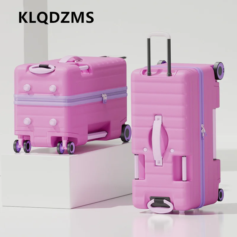 KLQDZMS bagages enfants boîte d'embarquement grande capacité 20 pouces boîtier de chariot peut s'asseoir et monter boîte de mot de passe valise roulante