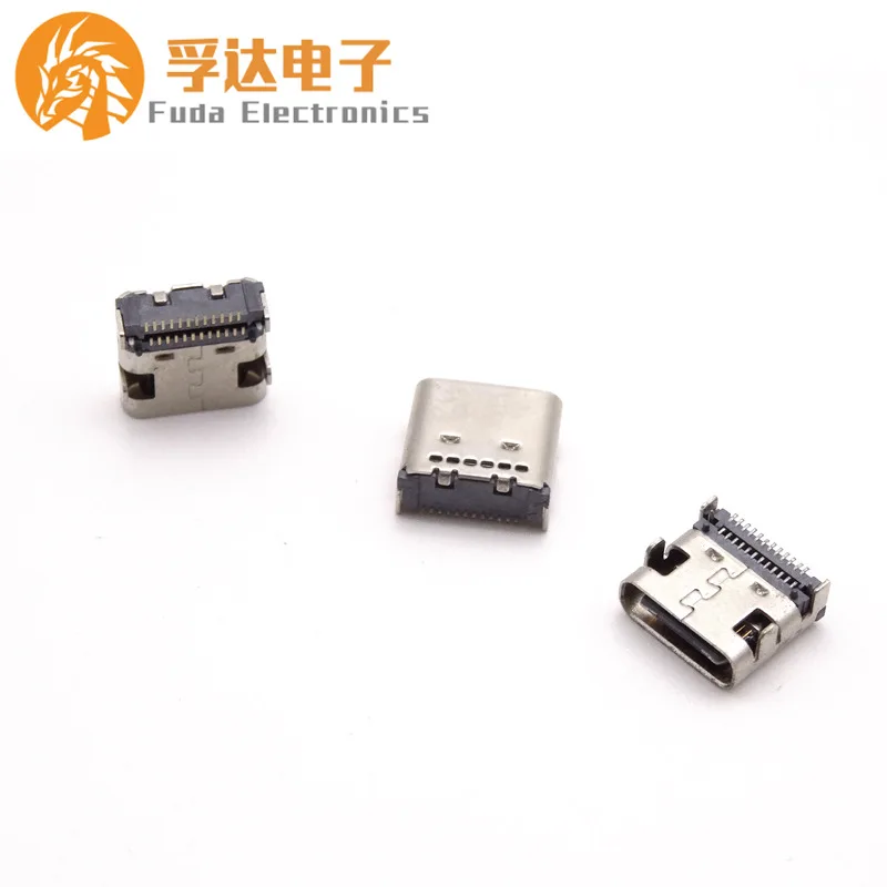 For Type-c female seat typec female seat 24P short body 7.9 long board four-leg plug board double row pin patch