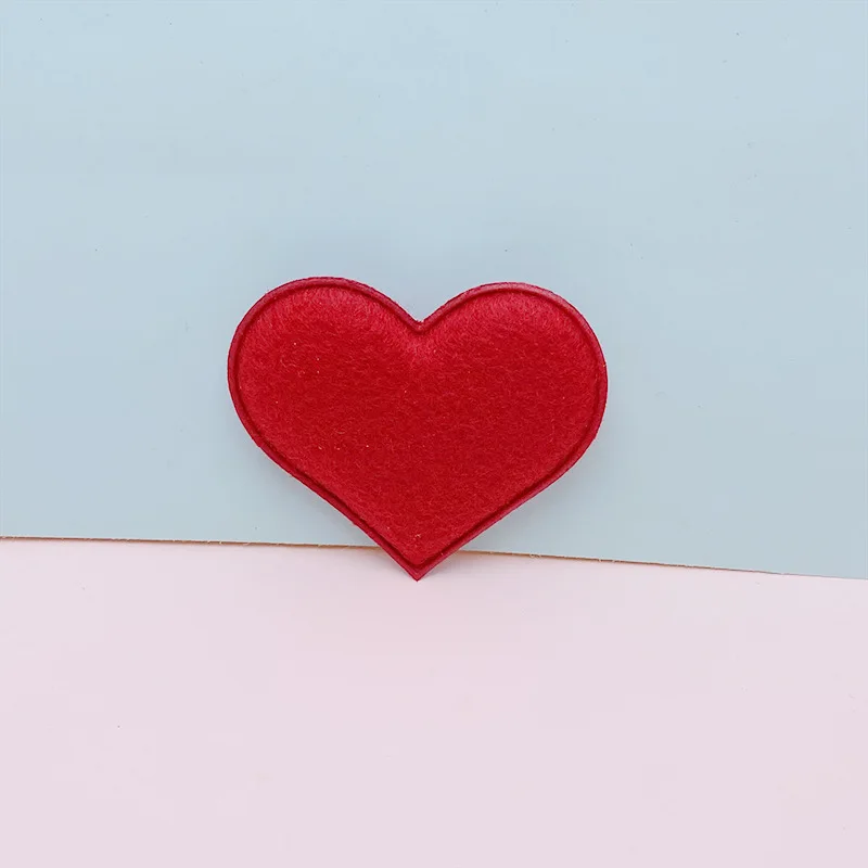 30 Stück 6,5*6CM Doppelseitige Filz-Herz-Applikationen für Babykleidung, Socken, Mützen, Näharbeiten, DIY-Kopfbedeckungen, Schleifen-Zubehör, Aufnäher – Detail 13