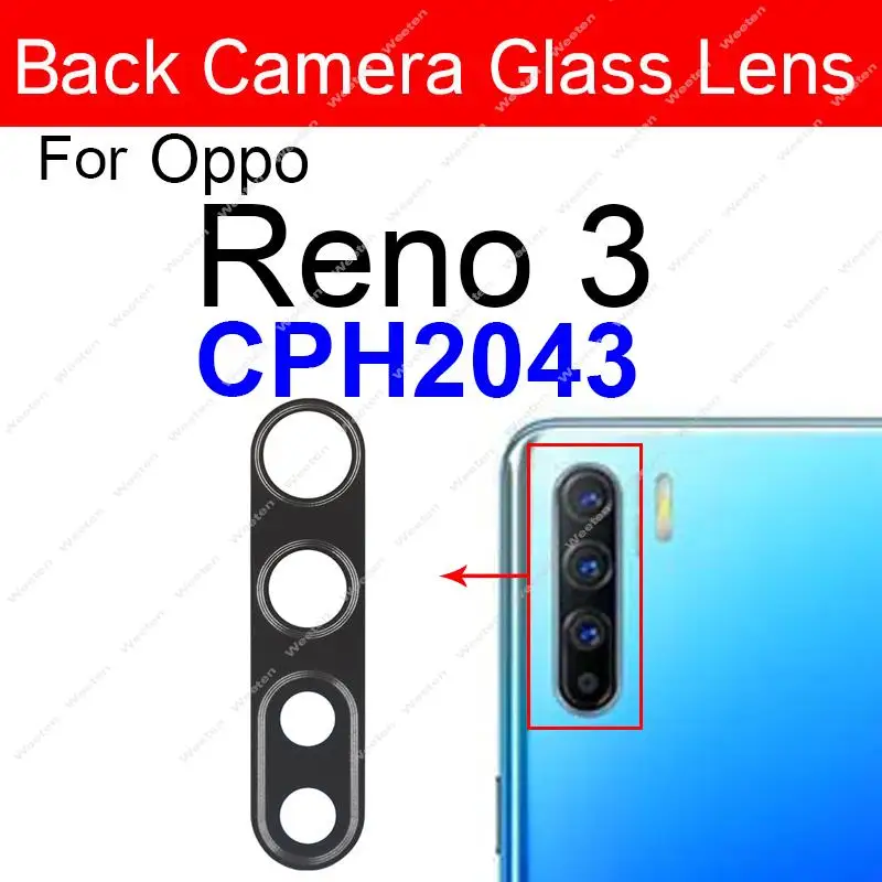 Back Camera Glass Lens For Oppo Reno ACE 2 3 4 Pro 4SE 4Z 4F 4Lite 4G 5G Rear Camera Lens Glass with Sticker Replacement