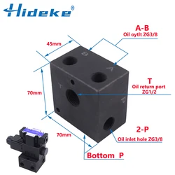 02-1W Hydraulic directional valve base manifold for SWH/DSG-/01/02 4WE6 Solenoid valve installation valve oil circuit block DN6