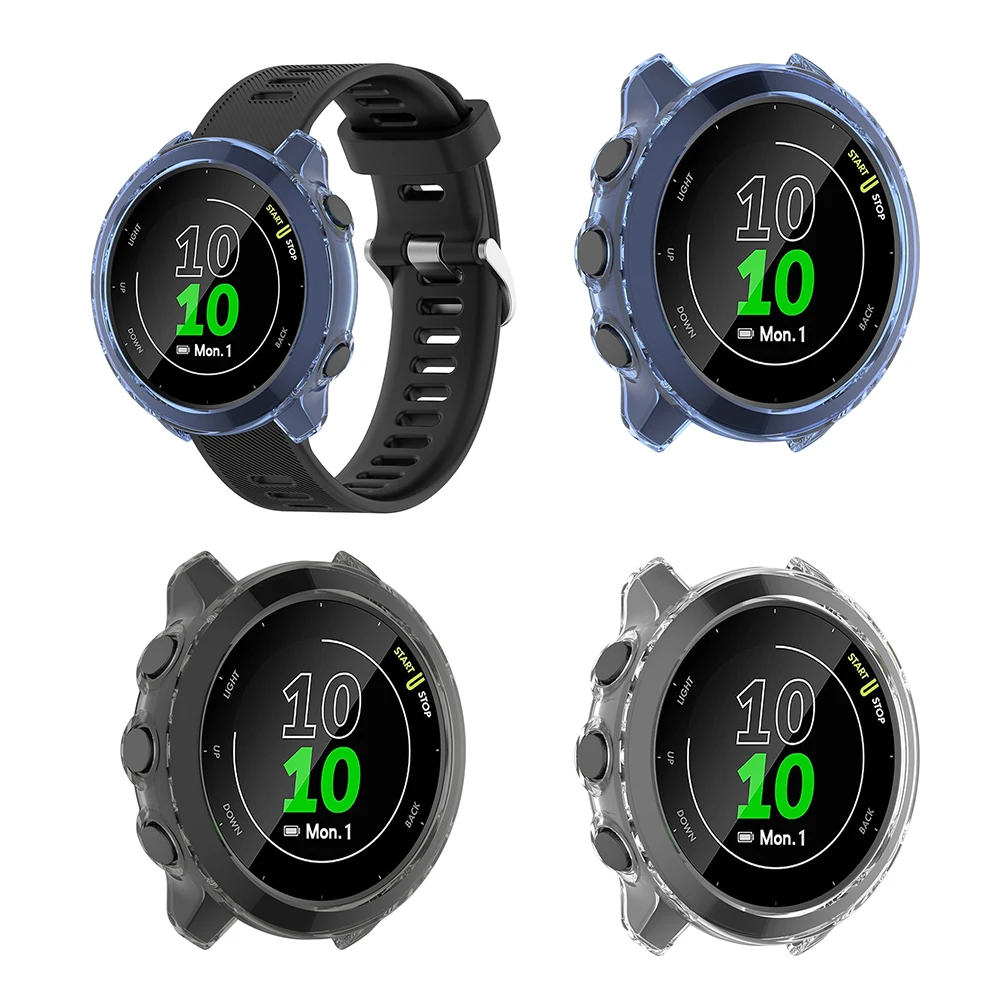 Protectors Shell Case Frame Watch Soft TPU Shell Bumper Protector Case for Garmin Forerunner 55/158 Smart Watch Cover