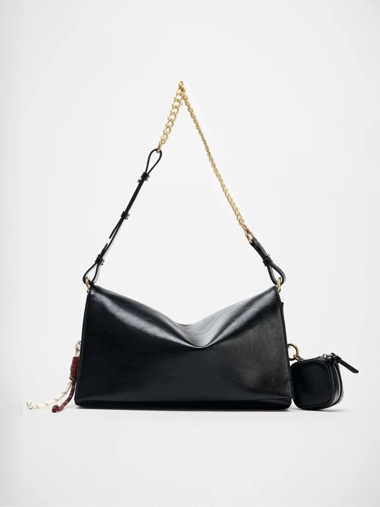 

Новая модная минималистичная кожаная сумка на плечо для женщин, модная асимметричная сумка через плечо с клапаном, женская сумка через плечо