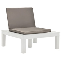 VidaXL garden lounge chair with seat cushion plastic White