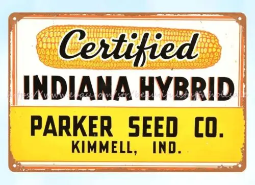 metal dorm room wall art Indiana Hybrid CORN SEED metal tin sign