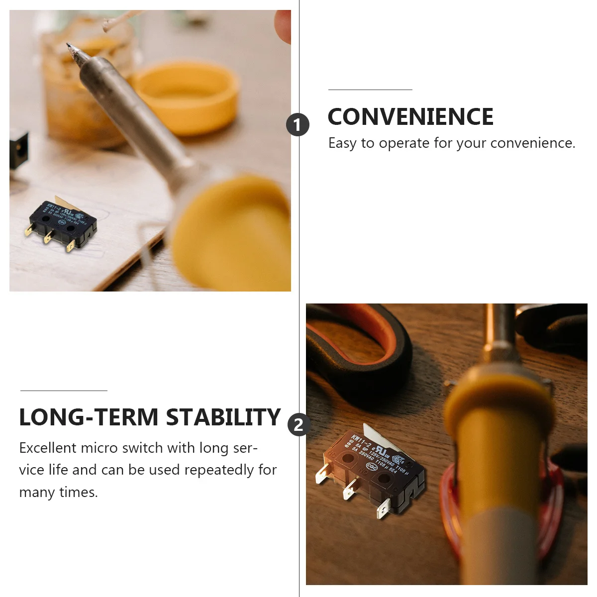 

10Pcs Micro 10a Medium Microswitch Hinge Lever High Stability Long-Term Use Large Current Limit Switch for Auto Machine