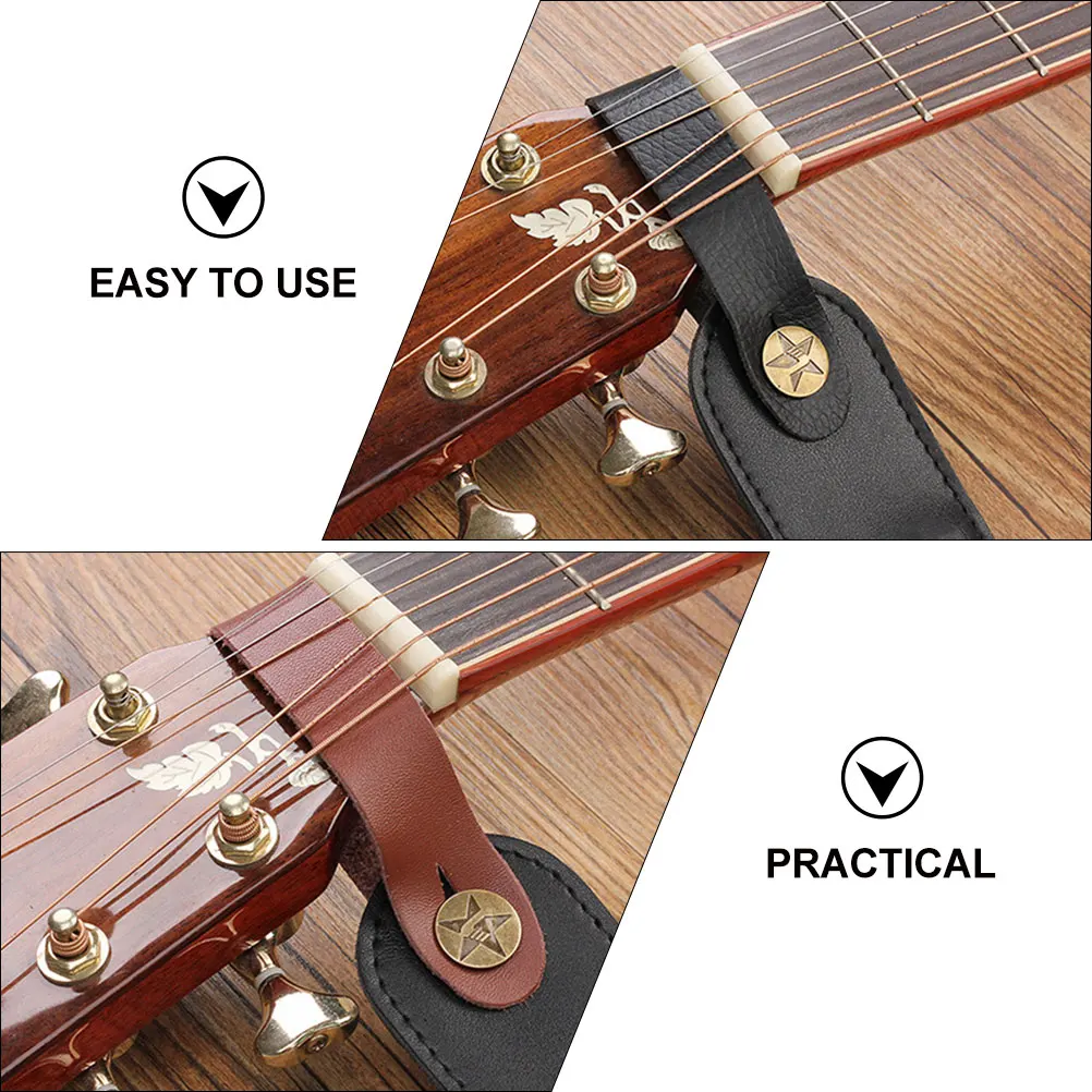 

2 Pcs Guitar Headstock Strap Straps Tie Folk Neck Fixing Ballad Bass Button Pu Practical