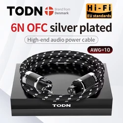 TODN silver plated ofc US AC Power Cord Power Cable hifi American Standard Audio CD Amplifier Amp US Power Cables EU US Plug Pow