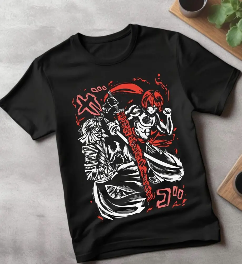 New Anime Rurouni Kenshin Cosplay Ink Print Short Sleeve Unisex T-shirt TEE