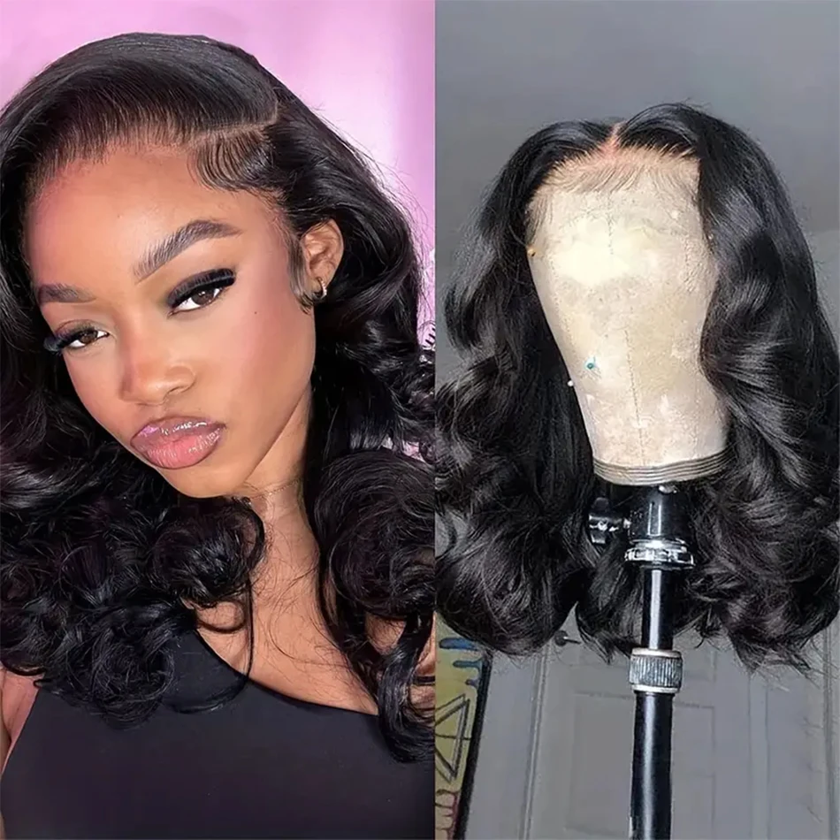 Perruque Transparent Short Bob Body Wave 13x4 Lace Front Human Hair Wig Loose Body Wave Lace Frontal Wigs For Women On Sale