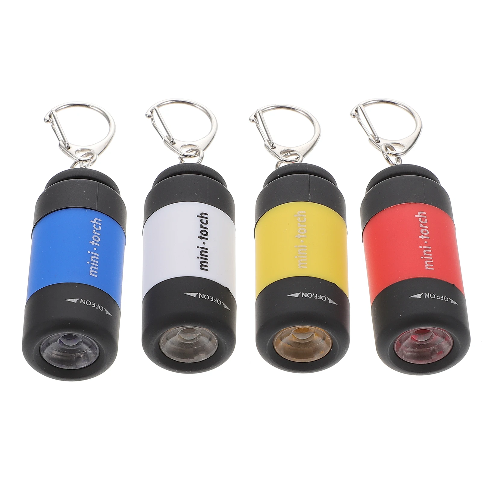 

4pcs Mini Keychain LED Flashlight Rechargeable USB ABS Material Compact Lightweight Kids Adults Zipper Hiking Backpack Fishing
