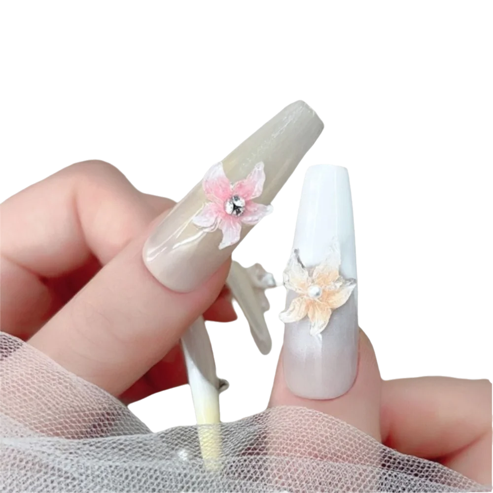 30개 귀여운 부드러운 3D 꽃 네일 아트 참 아크릴 스티커 네일 데칼 매니큐어 장식 네일 아트 애호가용