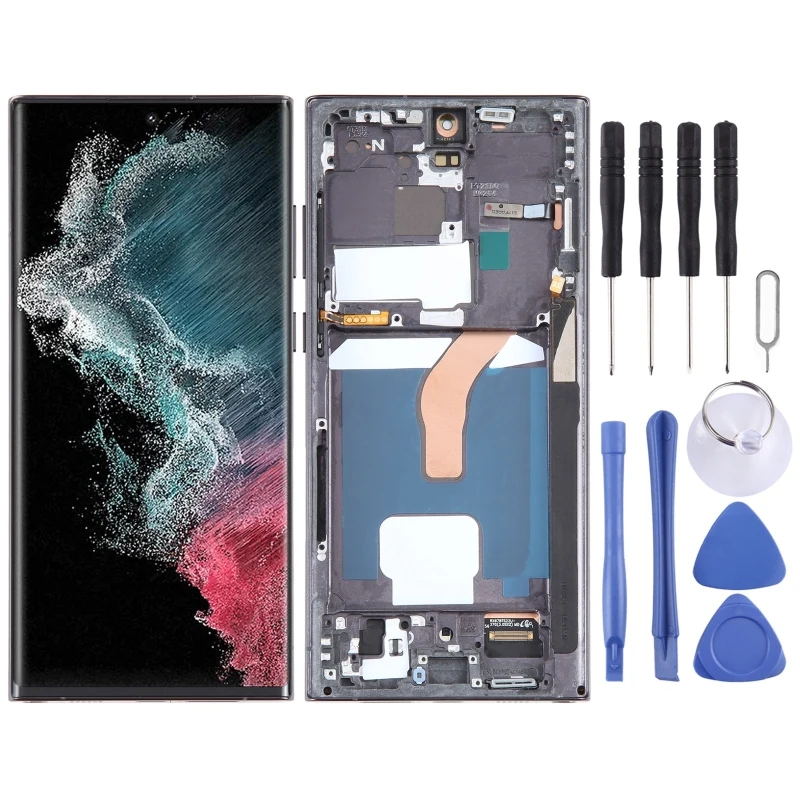 

OLED LCD Screen For Samsung Galaxy S22 Ultra 5G SM-S908U US Edition with Digitizer Full Assembly with Frame