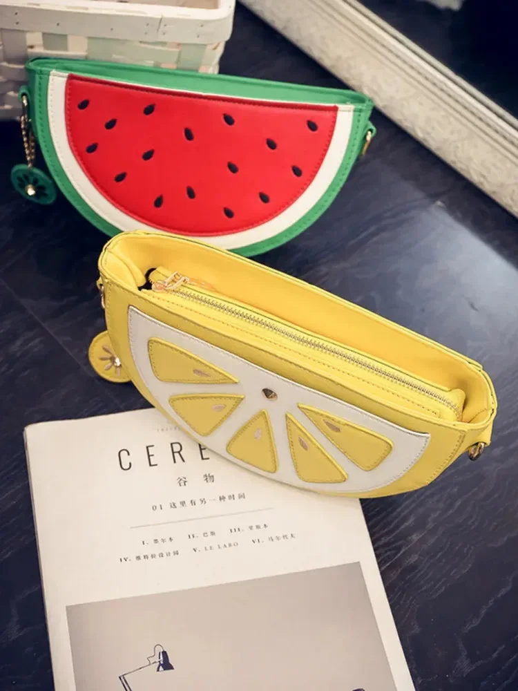 1pcs Creative New Orange Watermelon Shaped Bag Shoulder Satchel Daily Coin Purse Wallet Women Girl Birthday Gift