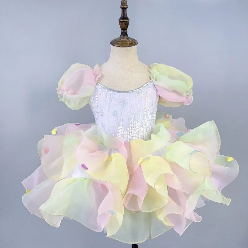 Girls Ballet Performance Costume Vestidos Dance Wear Kids Tutu Ballet Dress Stage Outfit Summer Fashion Princess Dresses