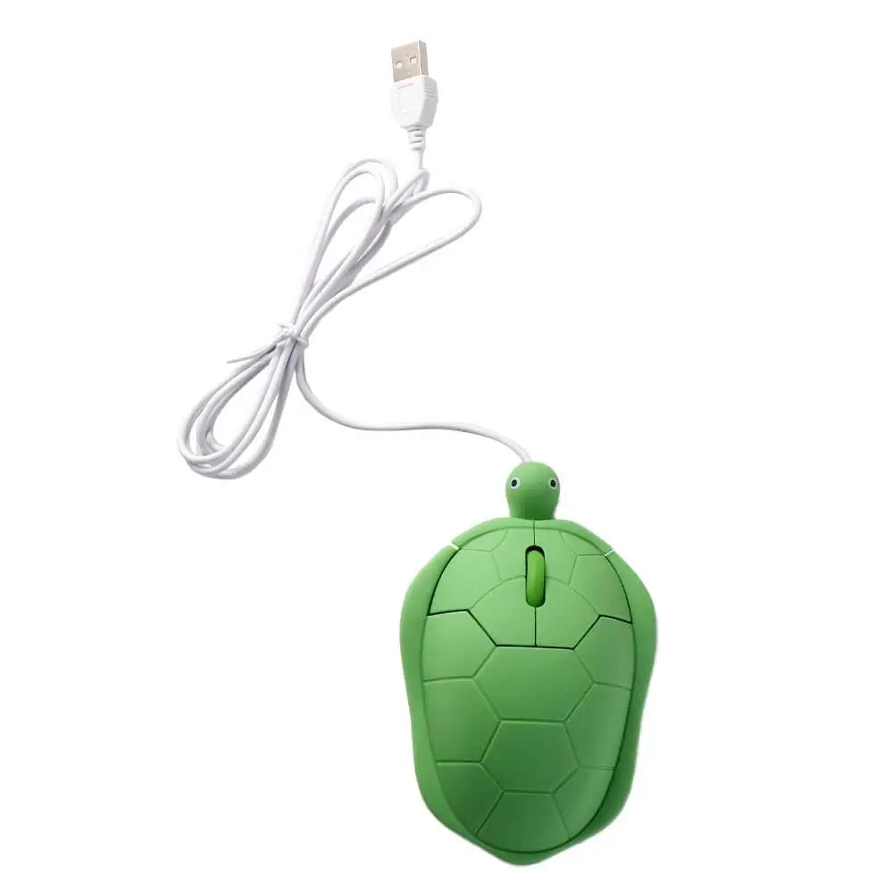 1200DPI Green Turtle Wired Mouse 3.6inch Button 3.6 Feet Cable Turtle Wired Mouse Cute Green Turtle Shape