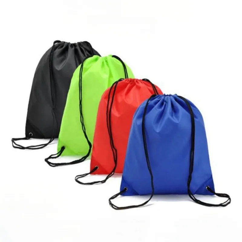 StoBag 10pcs Color Polyester Drawstring Bags Sports Backpack Storage Packaging Waterproof Reusable Pocket Pouch Logo(Extra Fee)