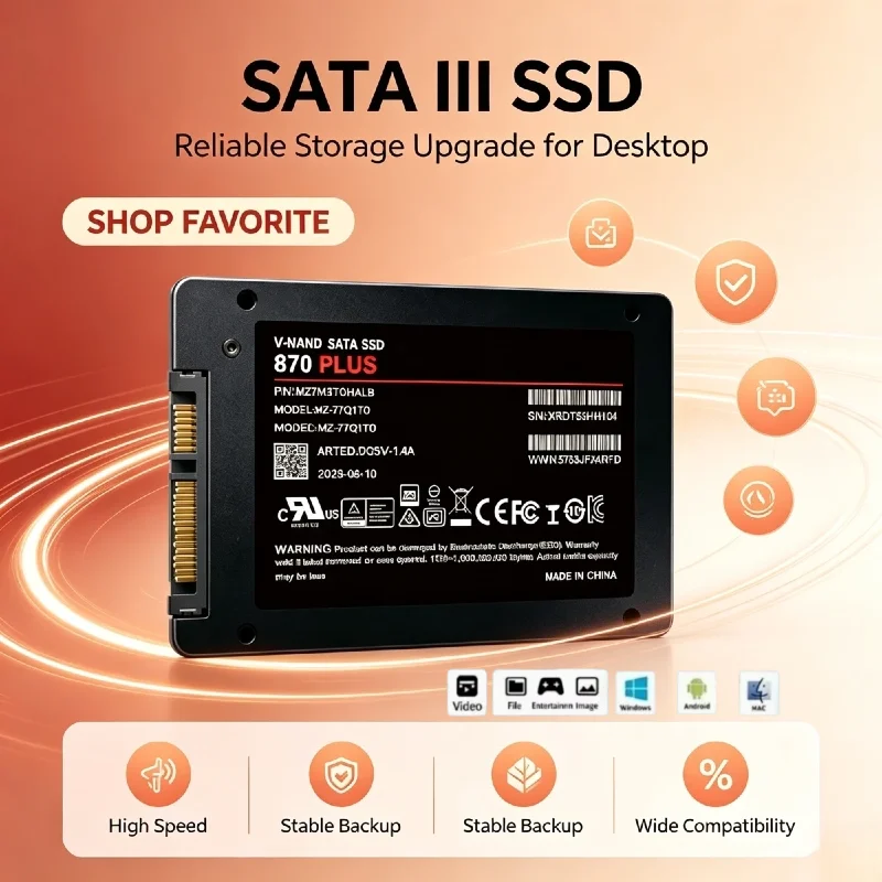 Solid State Drive SSD 870 PLUS Internal Solid State Hard Disk SATA3 25 Inch Fast Speed Write Read For Notebook Micro PC
