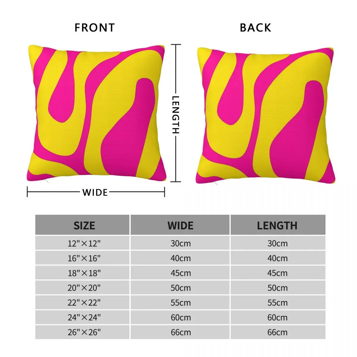 Swirl Yellow Neon Pink Square Pillowcase Polyester Linen Velvet Creative Zip Decor Throw Pillow Case Car Cushion Cover