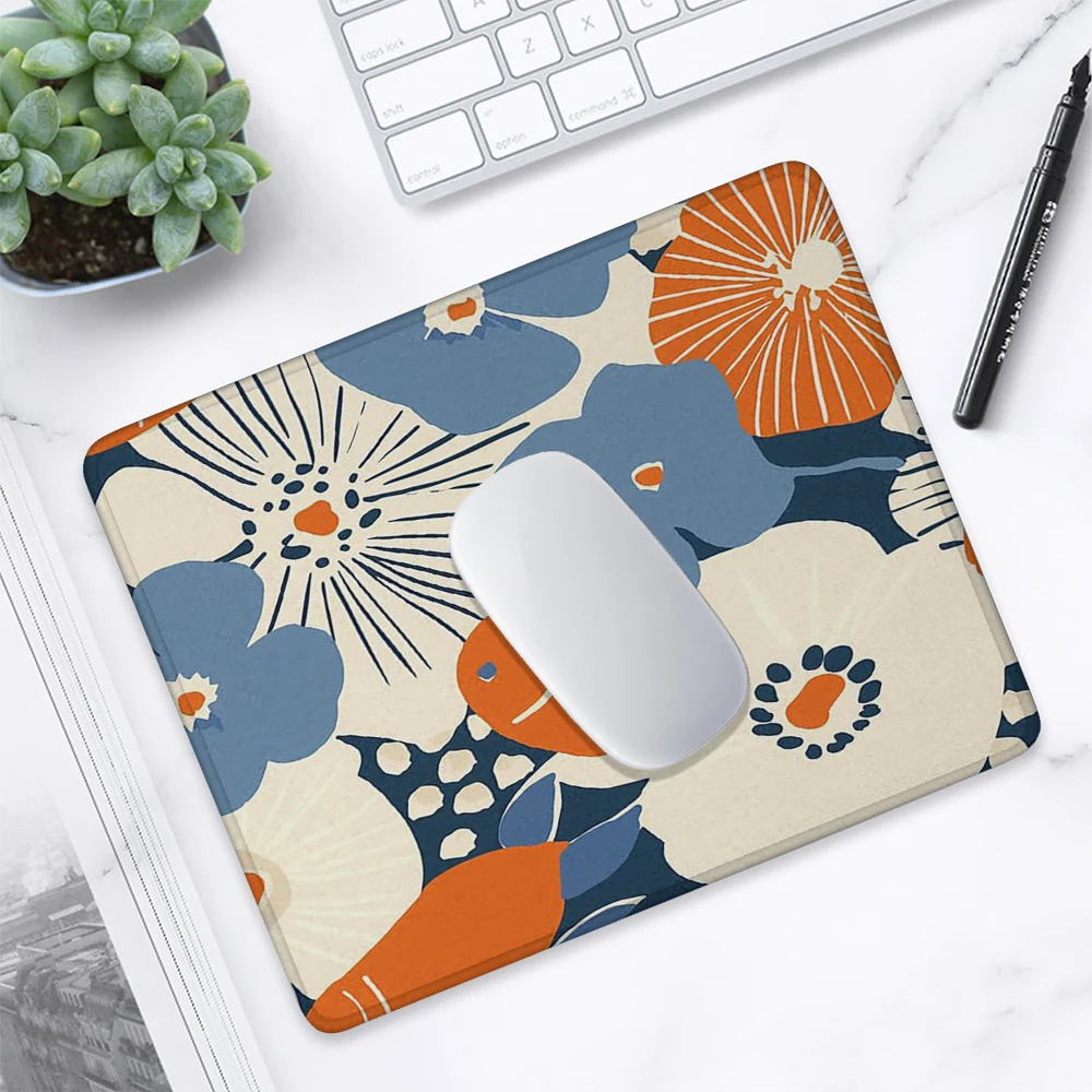 Pink Gold Foil Marble Mouse Pad Non Slip Rubber Base Abstract Floral Forest Leopard Print Office Small Gaming Mousepad Gift