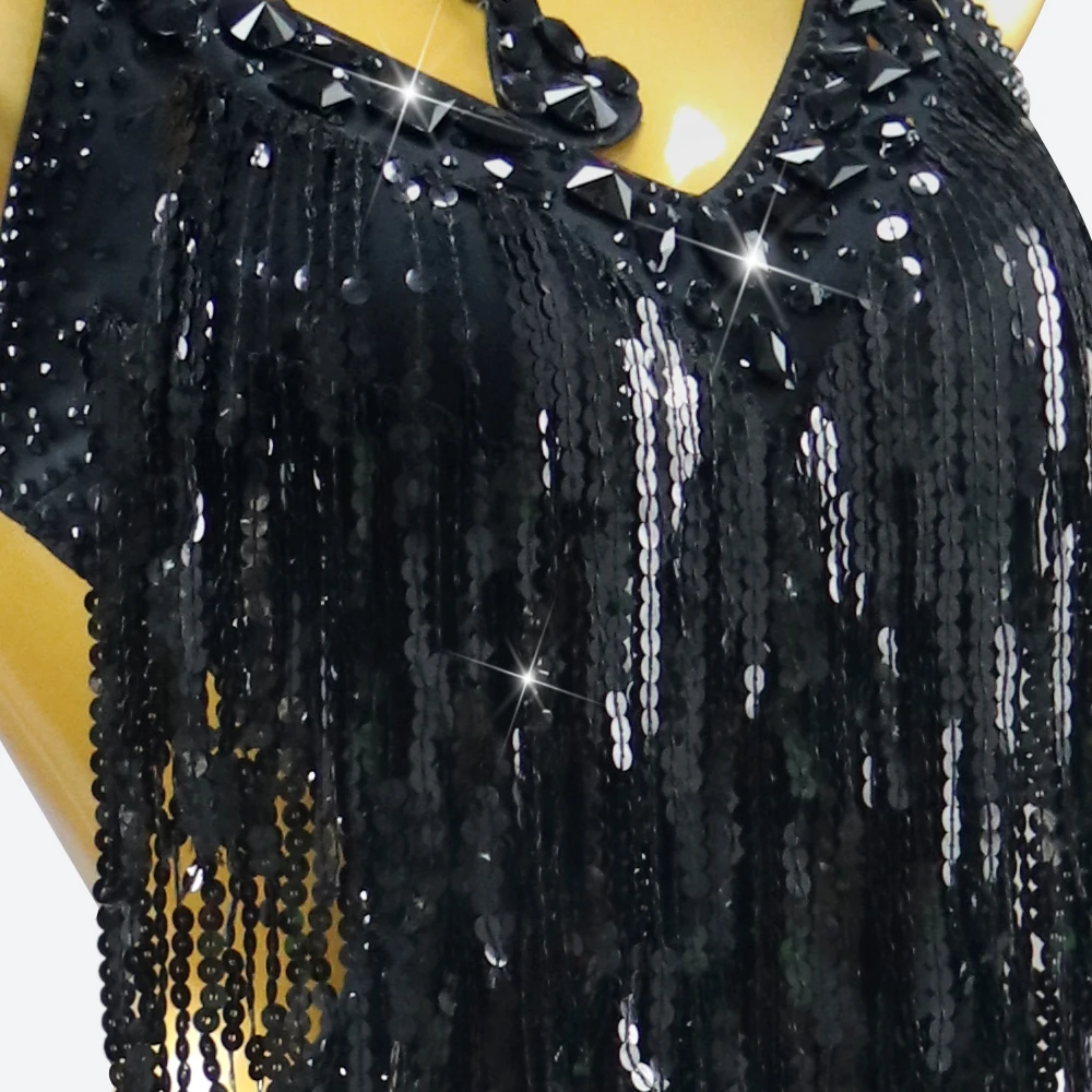 Latin Dance Suit Clothes For Girls 2025 Party Prom Skirt Parties Dress Elegant Women's Fringe Midi Outfit Practice Sport Costume image 6