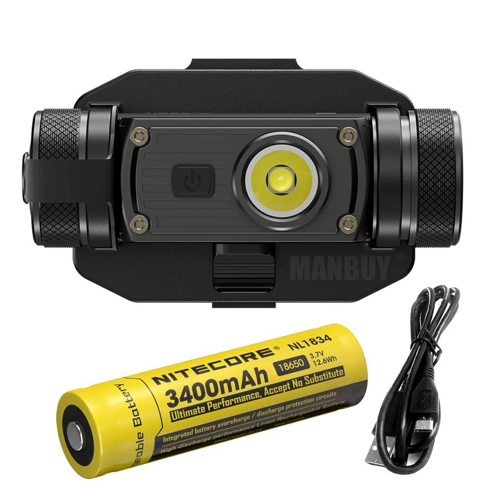 2024 Nitecore HC60Mv2 1200Lumen Helmet Light USB-C Rechargeable NVG Mount 3400mAh 18650 Battery Hunting Camping Fishing Headlamp