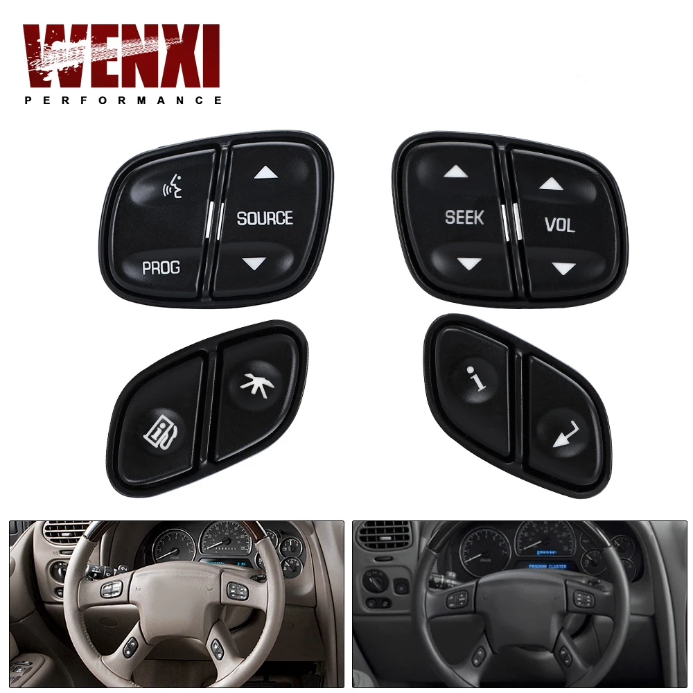 

Fits for Chevy Silverado Steering Wheel Regulator Buttons GMC Yukon Hummer H2 Avalanche seek Volume Radio Volume Control Switch