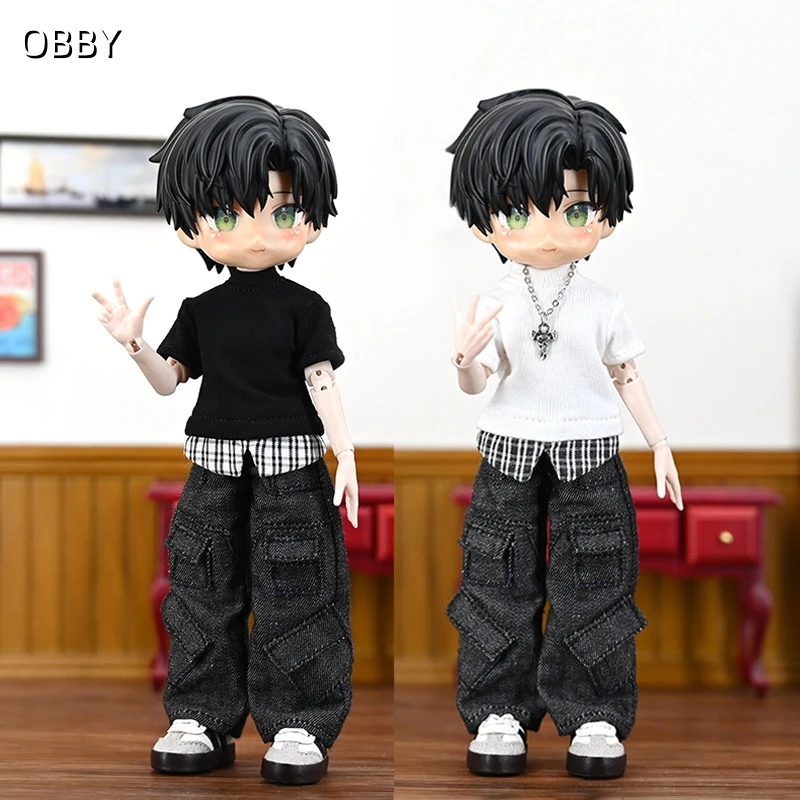 Multi-style British Jacket T-shirt Pants For 1/12 picco neemo Gsc Bjd Asi 3.0 14cm Doll Dress Up Outfit Clothes Gift