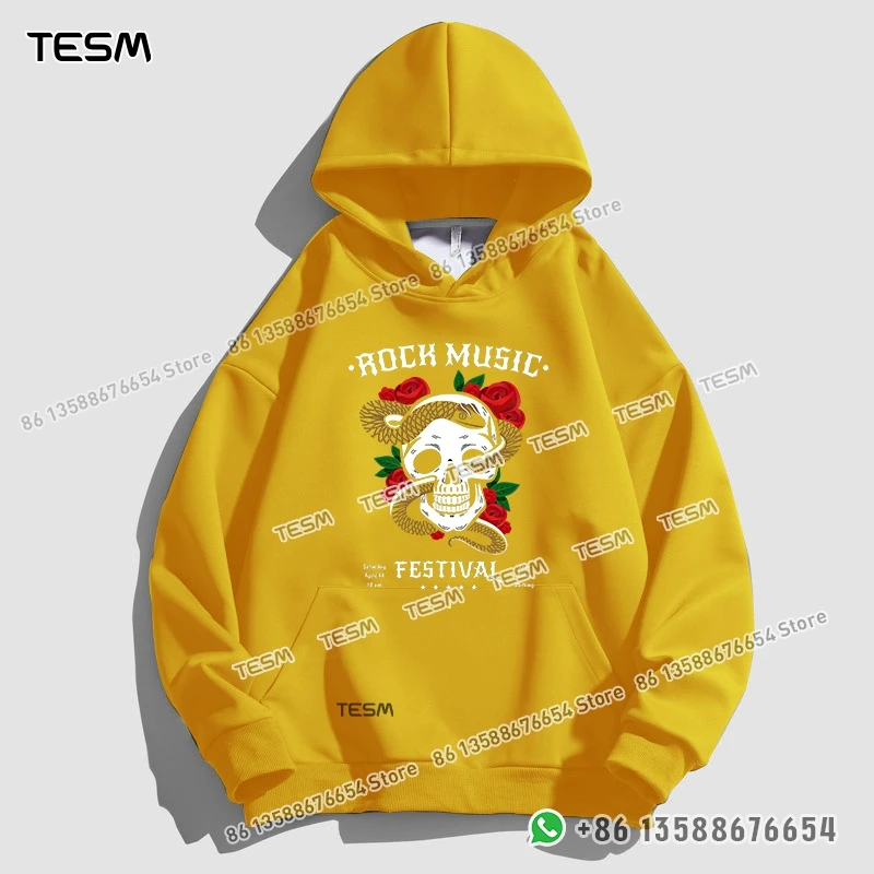 

TESM Men Women Hoodie Skeleton Print For Music Festival Trendy Sweatshirt Parent-child Sports Top Party Pullover Long - Sleeves
