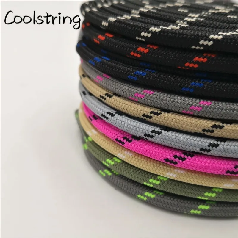 Coolstring Outdoor Round Rope Hiking Shoes Laces Striped Wear Resistant Sneakers Boot Shoelaces Strings For Men And Women Sports