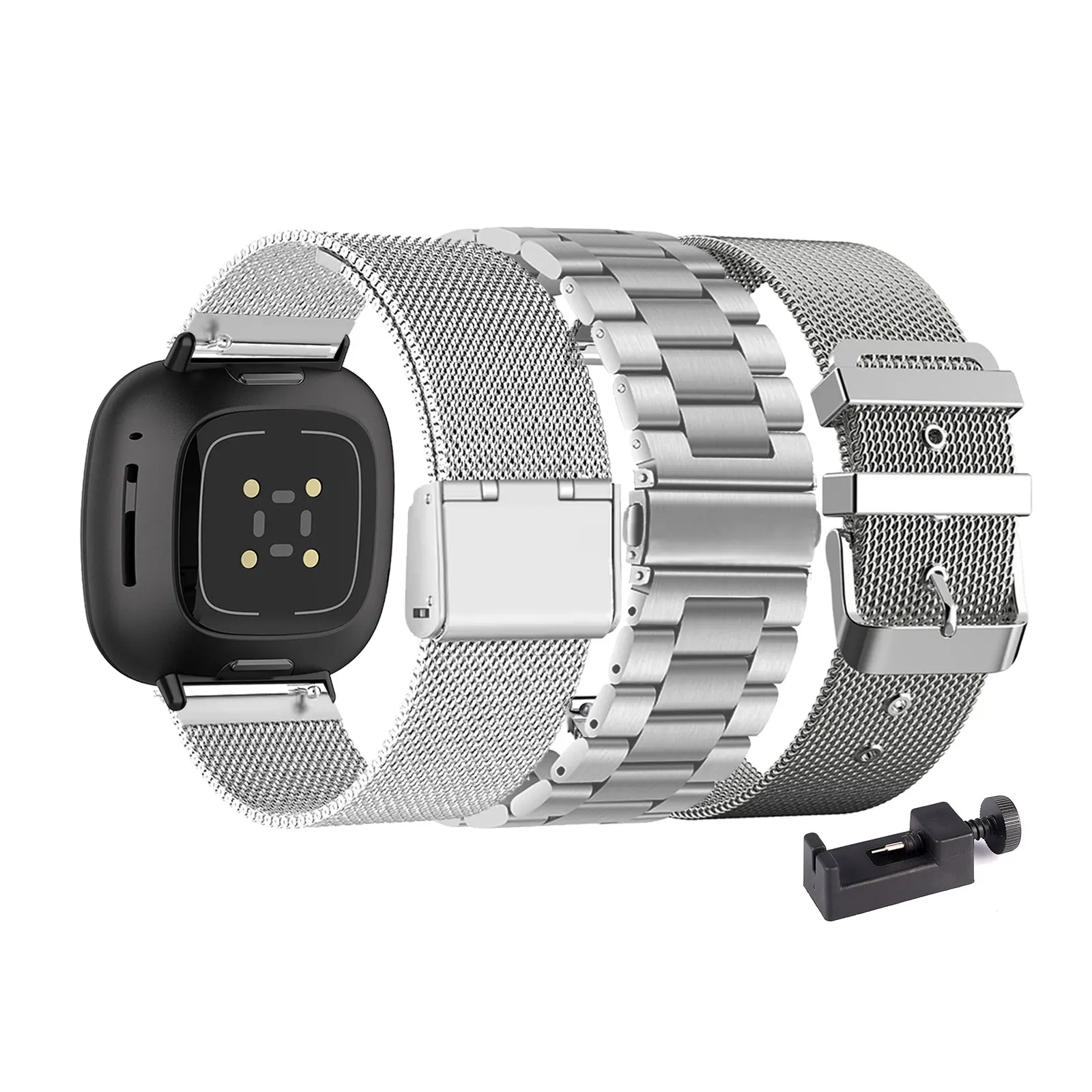 

3pcs Metal Bands for Fitbit Versa 4/Versa 3/Sense/Sense 2 Strap for Men and Women