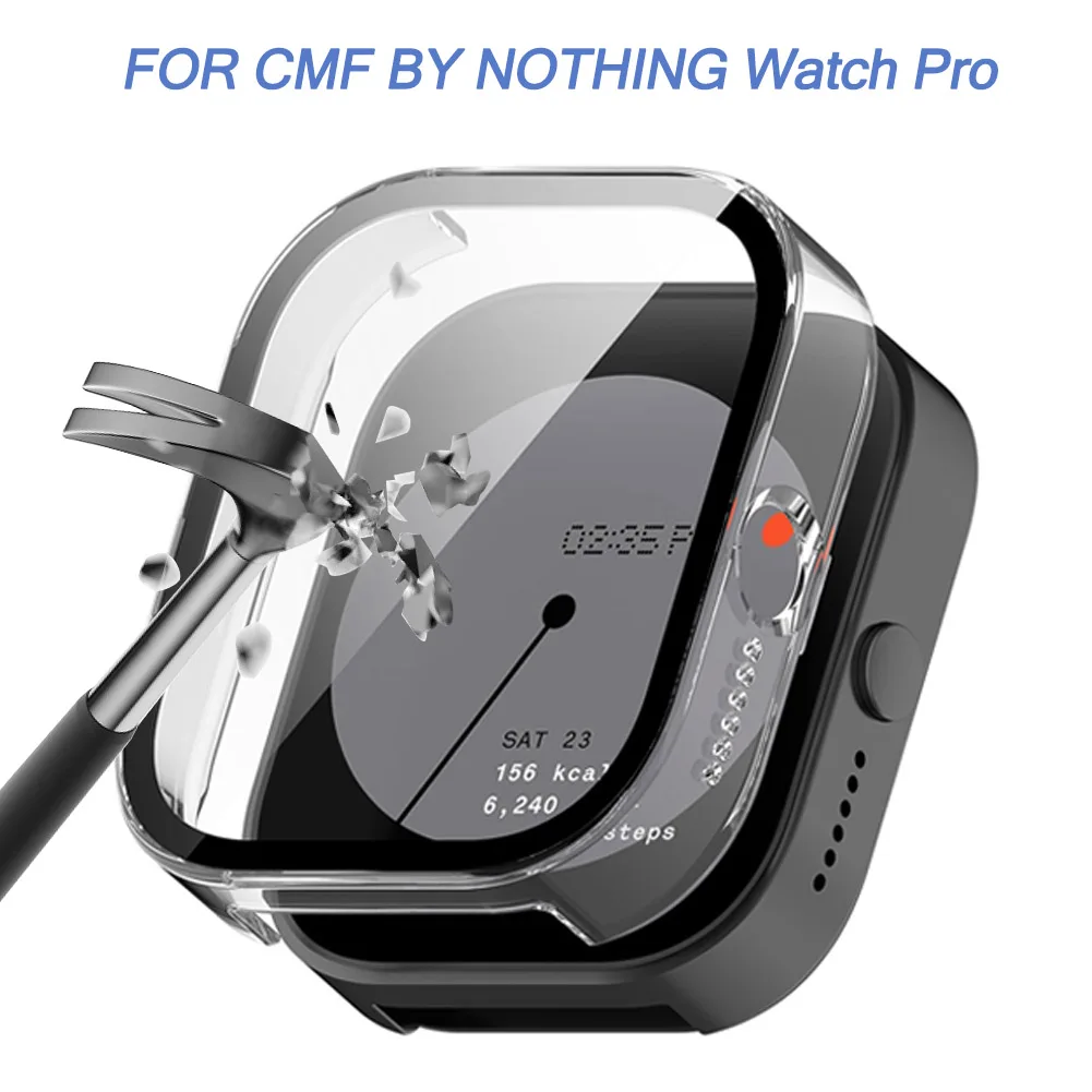 Glass Case For CMF Watch Pro Full Cover Bumper Protective Shell For CMF by Nothing Watch Pro Screen Protector 2-in-1