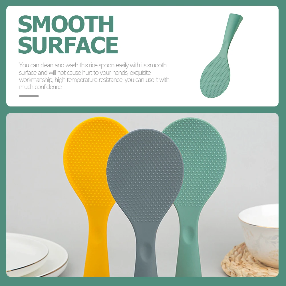 

Silicone Rice Spoon Scoop Spatula Serving Big Cooker Paddle Spoons for Kitchen Household