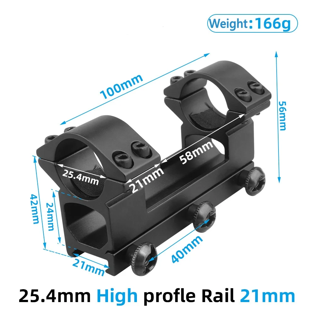 25.4mm スコープマウント 11mm 21mm レール タクティカルトイガン一体型フラットトップ 1インチ デュアルリング ワンピース ライフルスコープ 光学照準器マウントベース