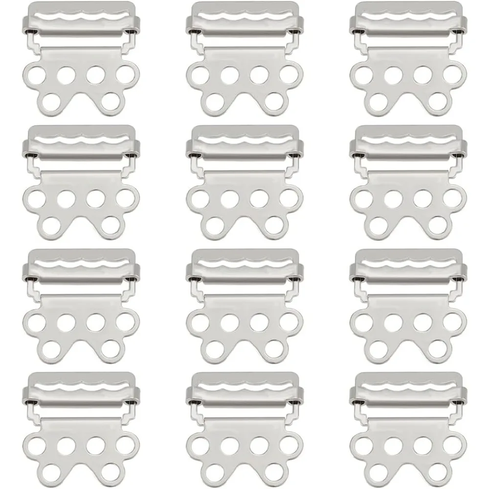 

12 Pcs Alloy Slider Buckles 6-hole Tri-Glide Sliders with Gears Strap Release Buckle for Corset Fixing making kit