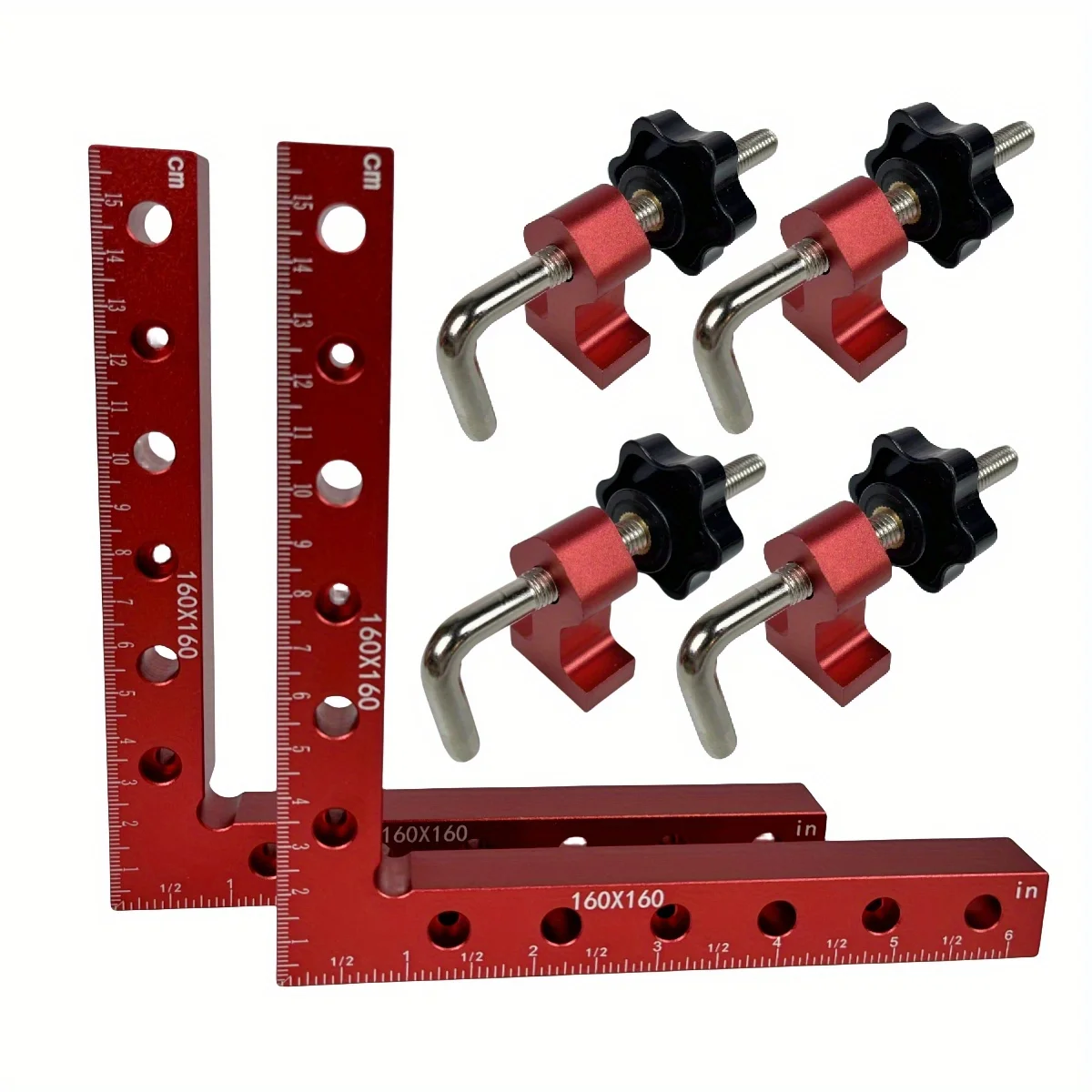 3/6pcs 90 Degree Positioning Squares Right Angle Clamps - Aluminum Alloy Carpenter Corner Clamping Square Tool