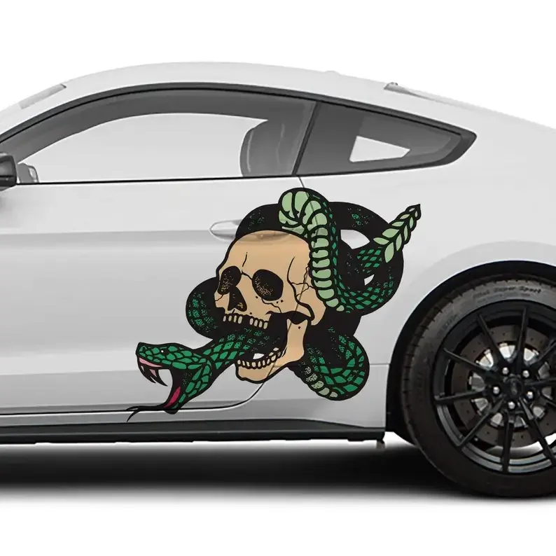 

Skull And Snake Car Decal Livery 2 Piece Set Limited Edition Exclusively Designed In-house And Printed On Premium Vinyl Decorate