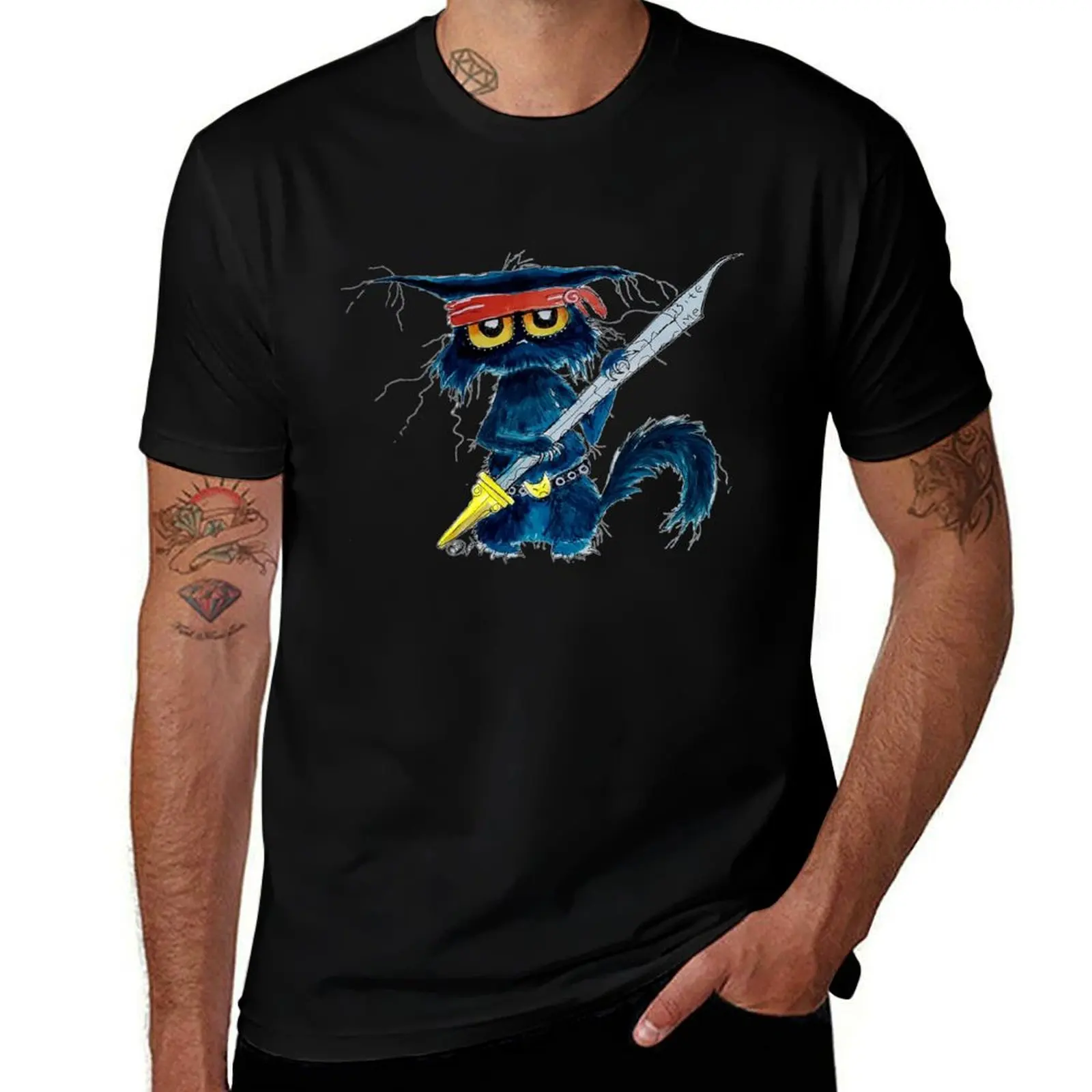 

Ninja Cat T-Shirt cotton t shirts high quality black cotton t-shirt plain for man package T-Shirt