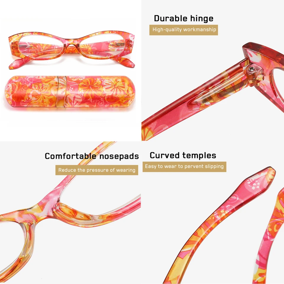 IENJOY New Portable Presbyopia Glasses With Case Women Reading Glasses Colorful Design Presbyopic Glasses 1.0-4.0 image 3