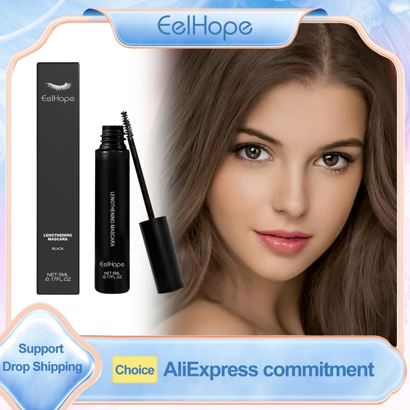 

Eelhope Lengthening Eyelash Mascara Waterproof Smudge Proof Mascara Eyelash Makeup Long Lasting Curling Thickening Mascara 5ml