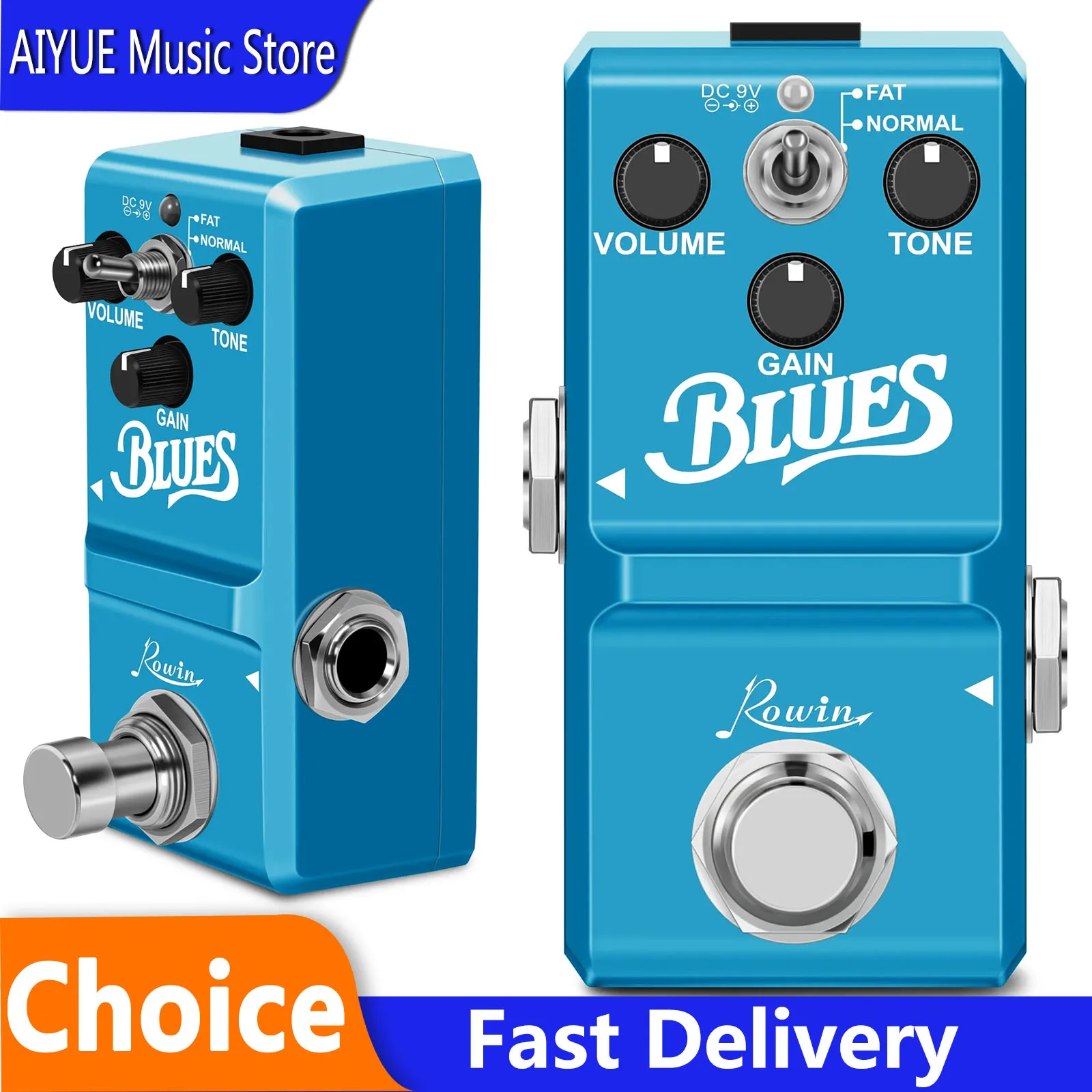 ROWIN Blues Electric Guitar Effects Pedal Blues R&B Effect Mini Size True Bypass Pedal LN-321 Electric Guitar Accessories